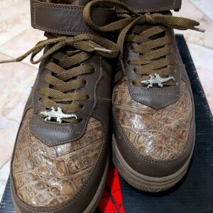 Genuine Brown Alligator Leather Men's Shoes